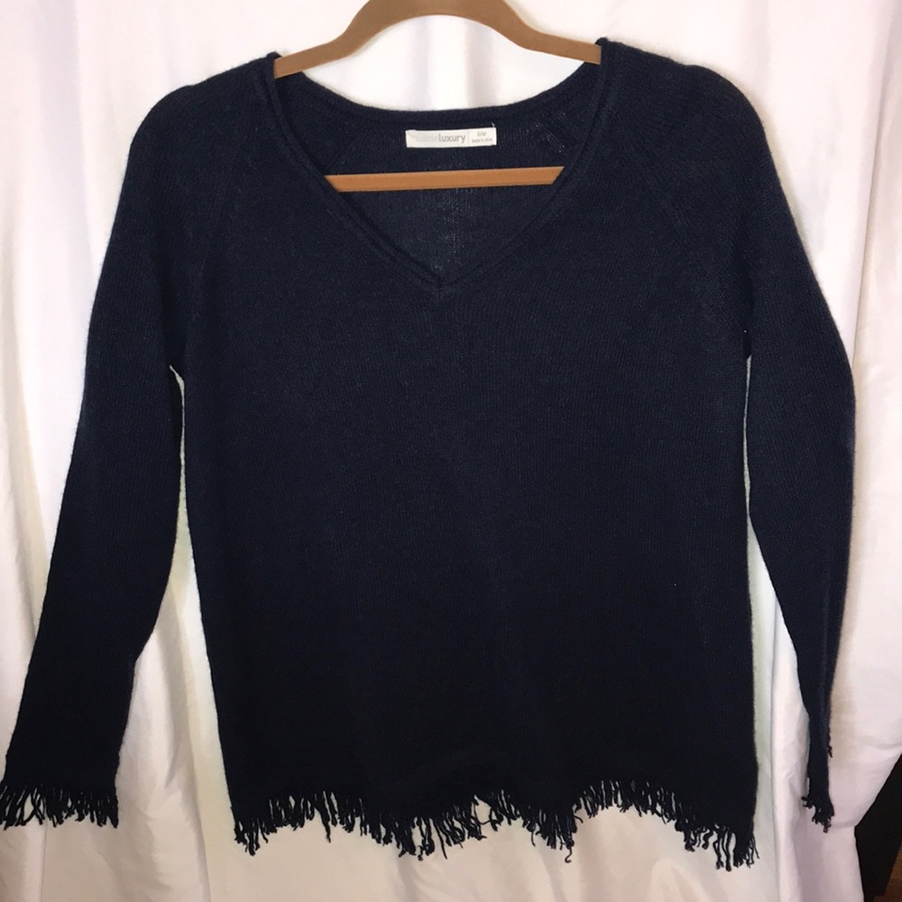 Cashmere fringe pullover by Subtle Luxury